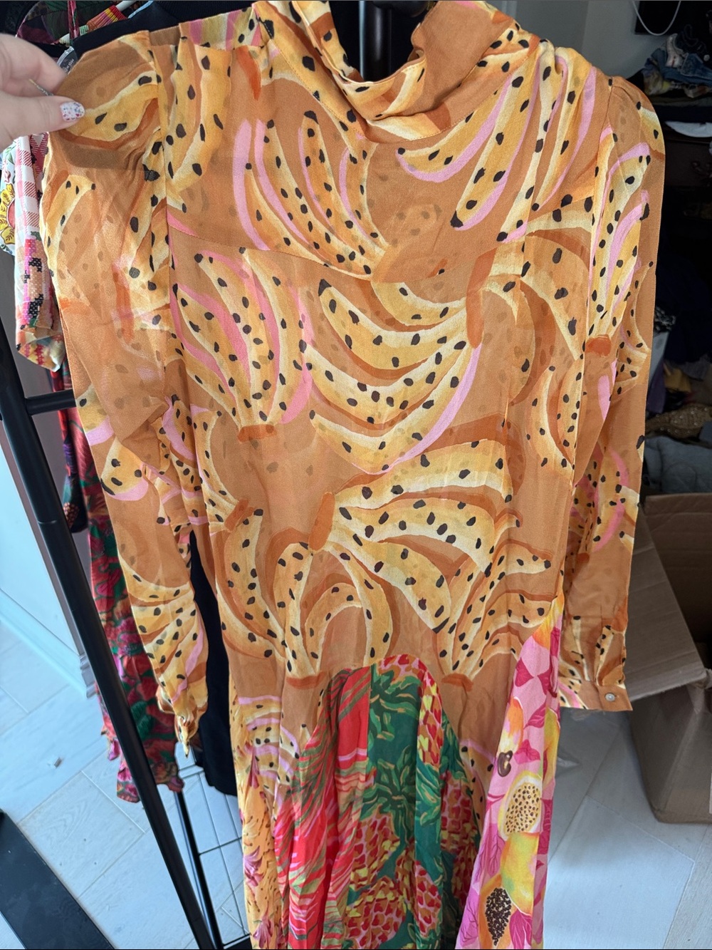 FARM Rio NWT Mixed Prints Maxi Chemise Dress with Belt - Picture 13 of 16